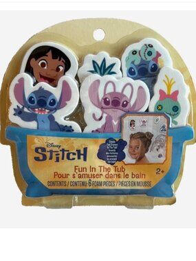 Disney Stitch Foam Bath Toy Set 6pc NWT Ages 2+